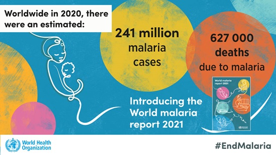 Social media tile for the World malaria report 2021 (horizontal)
